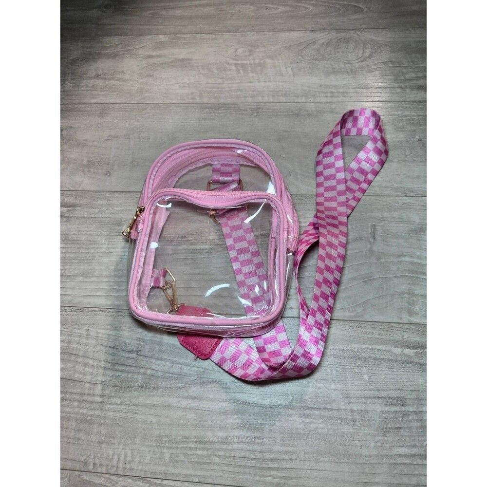 No-brand Women's Pink and White Bag